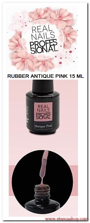 REAL NAILS RUBBER ANTIQUE PINK 15 ML